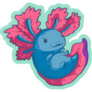 Axolotl On Teal Sticker