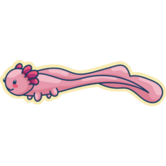 Axolotl On Yellow Sticker