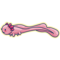 Axolotl On Yellow Sticker