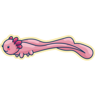 Axolotl On Yellow Sticker