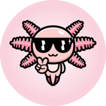 Axolotl Peace Sign Sticker