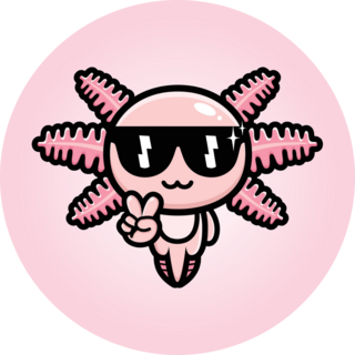Axolotl Peace Sign Sticker