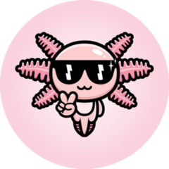 Axolotl Peace Sign Sticker
