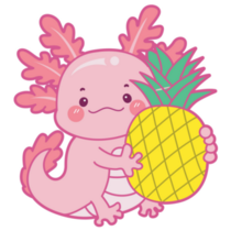 Axolotl & Pineapple Sticker