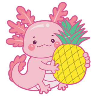 Axolotl & Pineapple Sticker