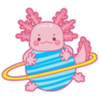 Axolotl Planet Sticker