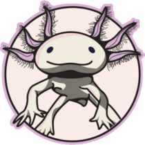 Axolotl Purple Circle Sticker