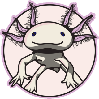 Axolotl Purple Circle Sticker