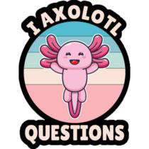 Axolotl Questions Black Sticker