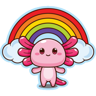 Axolotl Rainbow Cartoon Sticker