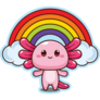 Axolotl Rainbow Cartoon Sticker