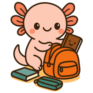 Axolotl School Bag Sticker