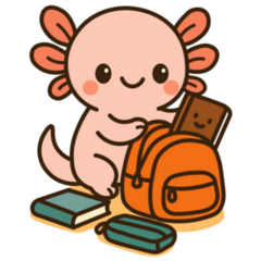 Axolotl School Bag Sticker