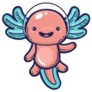 Axolotl Space Helmet Sticker