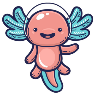 Axolotl Space Helmet Sticker