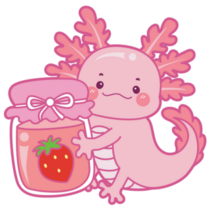 Axolotl Strawberry Jam Sticker