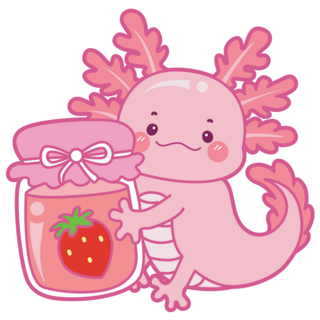 Axolotl Strawberry Jam Sticker
