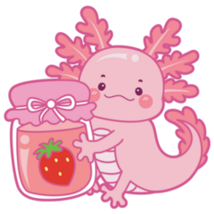 Axolotl Strawberry Jam Sticker