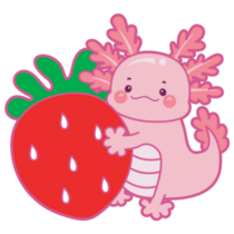 Axolotl Strawberry Sticker