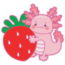 Axolotl Strawberry Sticker
