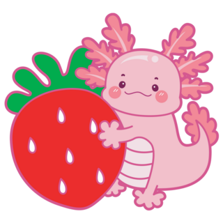 Axolotl Strawberry Sticker
