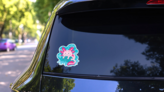 Axolotl Swimming Sticker on a Rear Car Window (New) example