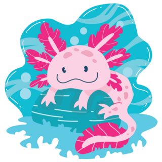 Axolotl Swimming Sticker