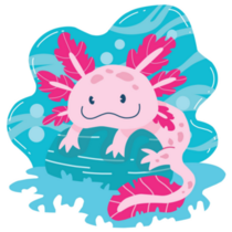 Axolotl Swimming Sticker