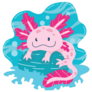 Axolotl Swimming Sticker