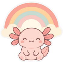 Axolotl Under Rainbow Sticker
