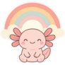 Axolotl Under Rainbow Sticker