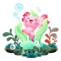 Axolotl Under Sea Sticker