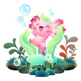 Axolotl Under Sea Sticker