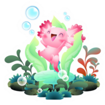 Axolotl Under Sea Sticker