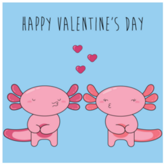 Axolotl Valentines Day Sticker
