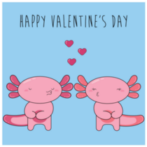 Axolotl Valentines Day Sticker