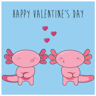 Axolotl Valentines Day Sticker