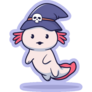 Axolotl Witch Hat Sticker