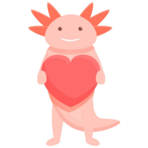 Axolotl With Heart Sticker