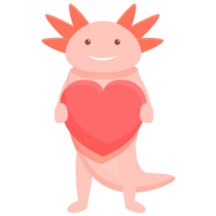 Axolotl With Heart Sticker