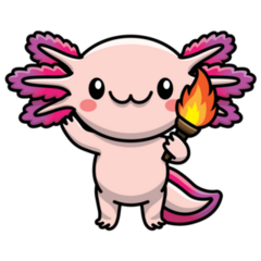 Axolotl With Torch Sticker