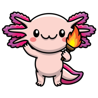 Axolotl With Torch Sticker