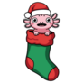 Axolotl Xmas Stocking Sticker