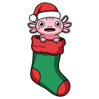 Axolotl Xmas Stocking Sticker