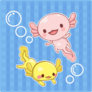 Axolotls Chase Bubbles Sticker 
