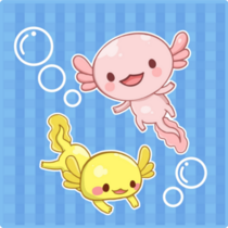 Axolotls Chase Bubbles Sticker 