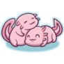 Axolotls Snuggling Sticker 