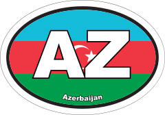 Azerbaijan Az Flag Oval Sticker