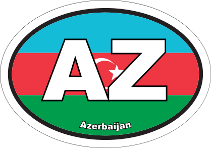 Azerbaijan Az Flag Oval Sticker