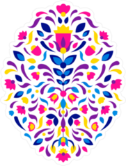 Aztec Embroidery Mexican Tribal Ornament Sticker